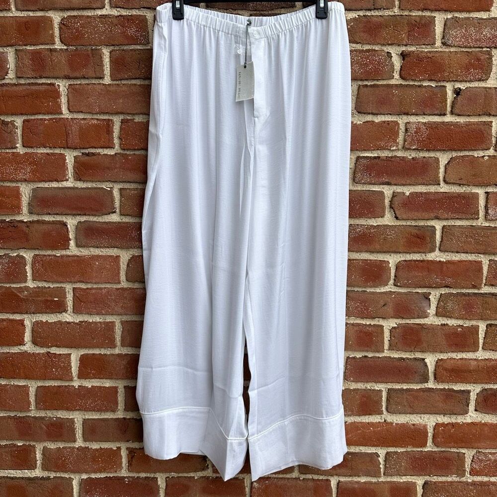Barefoot Dreams $120 Washed Satin Wide Leg Pant Sea Salt 1X NEW
